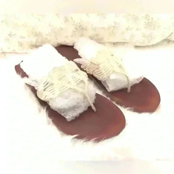 ROXY light crochet macramé sandals women size 11 Reg - Picture 2 of 6